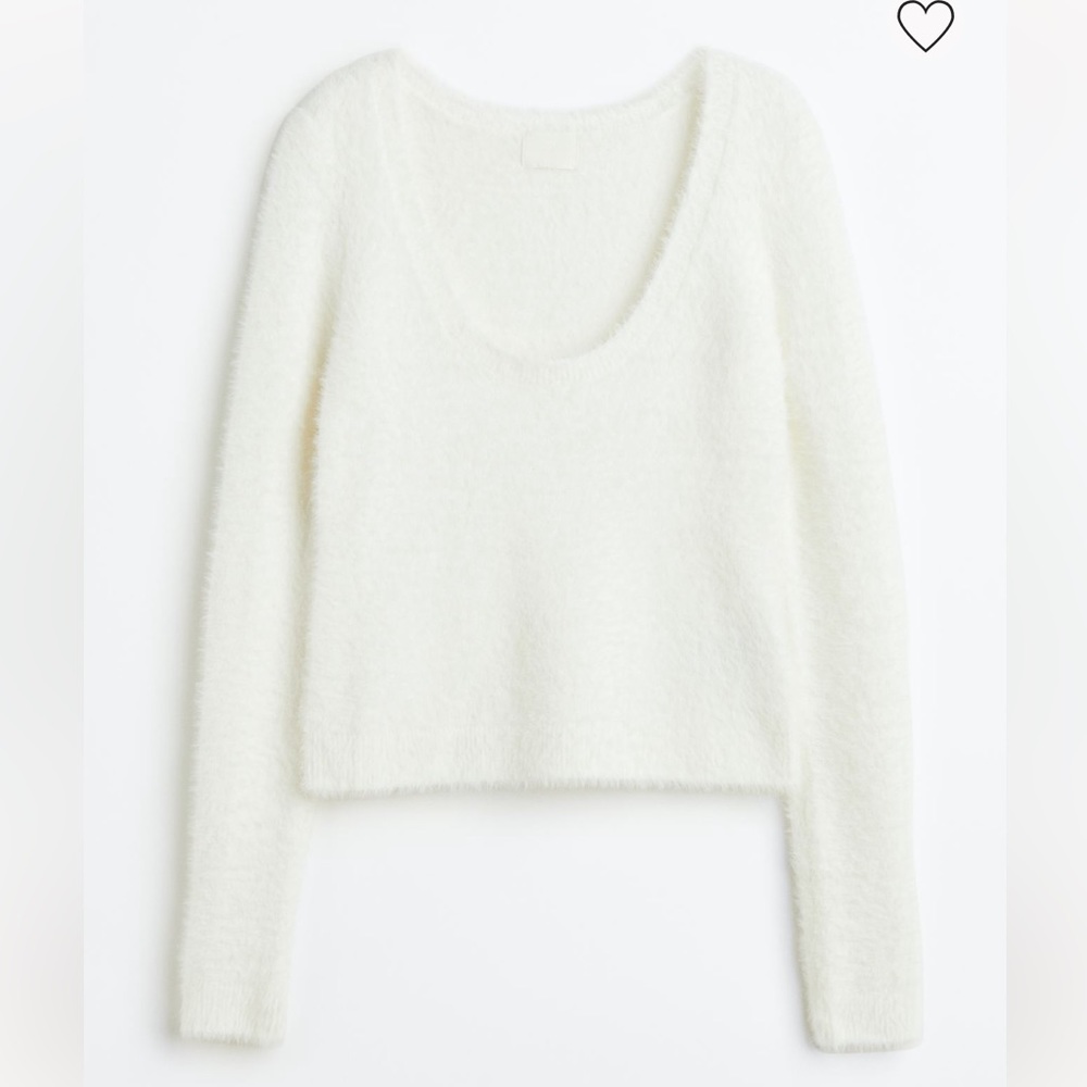 NWT - H&M Fluffy Knit Sweater White